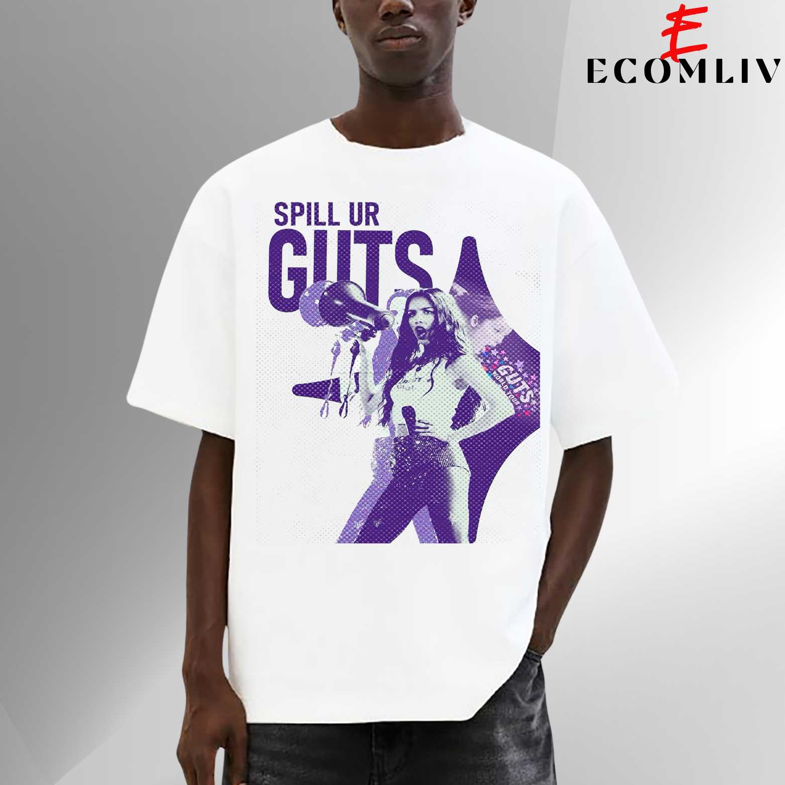 Olivia Rodrigo Guts Album Shirt, Graphic Concert T-Shirt
